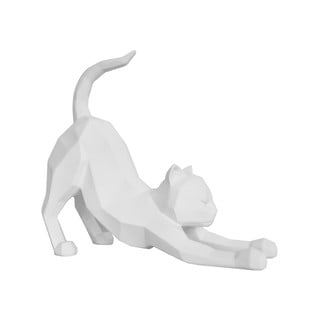 Matēta balta figūriņa PT LIVING Origami Stretching Cat, augstums 30,5 cm