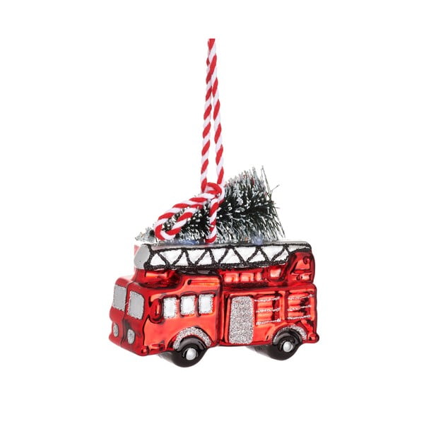 Ar rokām izgatavots Ziemassvētku eglītes rotājums 8 cm Fire Engine – Sass & Belle