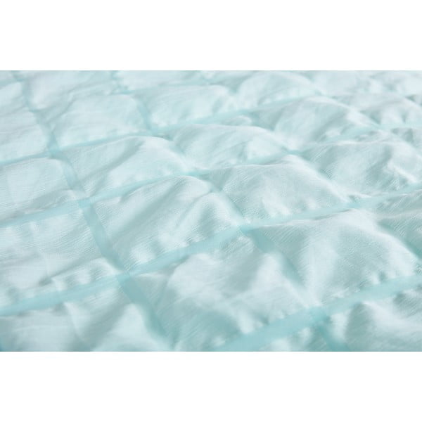 Piparmētru zaļa vienguļamā gultas veļa no krepa auduma 140x200 cm Naomi – My House-image-1