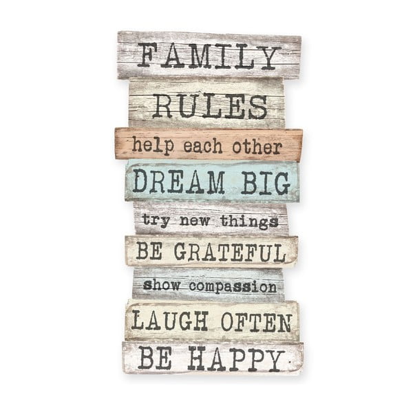 Izkārtne 30x50 cm Family Rules – Really Nice Things