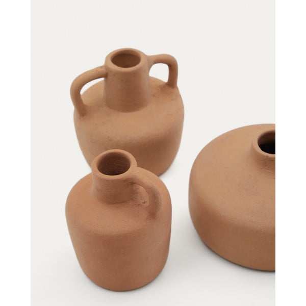 Oranžas terakotas vāzes (3 gab.) (augstums 6 cm) Sofra – Kave Home-image-1