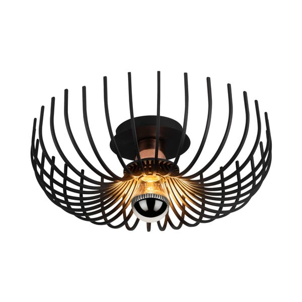 Melna griestu lampa ar metāla abažūru ø 36 cm Aspendos – Opviq lights-image-2