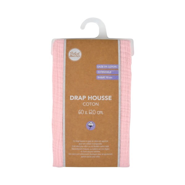 Muslīna bērnu palags ar gumiju 60x120 cm – Bébé Douceur-image-3