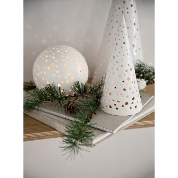 Balts porcelāna Ziemassvētku svečturis Kähler Design Nobili, augstums 19 cm-image-1