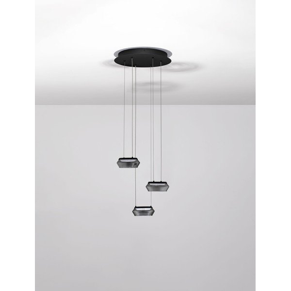 Matēti melna stikla LED piekaramā lampa ar regulējamu spilgtumu ø 35 cm Jailyn – Nova Luce-image-3
