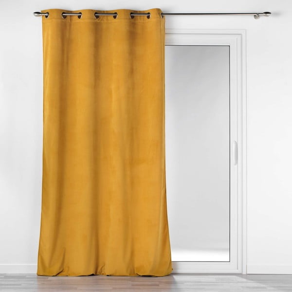 Dzeltens aizkars velveta 140x260 cm Casual – douceur d'intérieur