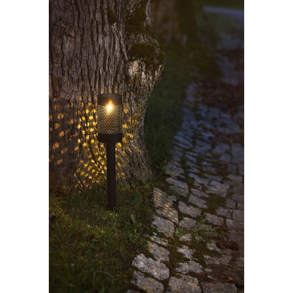 Melna nerūsējošā tērauda LED āra lampa ar saules baterijām Star Trading Blace, augstums 46 cm-image-2