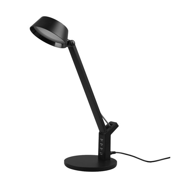Matēti melna LED galda lampa ar regulējamu spilgtumu (augstums 40 cm) Ava – Trio