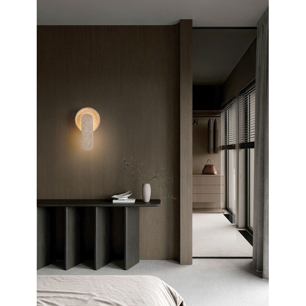 Bēša akmens LED sienas lampa Mavis – Nova Luce-image-2
