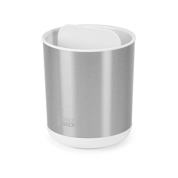 Sudraba krāsas nerūsējošā tērauda trauks zobu birstei Duo Steel – Joseph Joseph