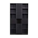 Melns priedes masīvkoka modulārais grāmatu plaukts 120x210 cm Finca – WOOOD
