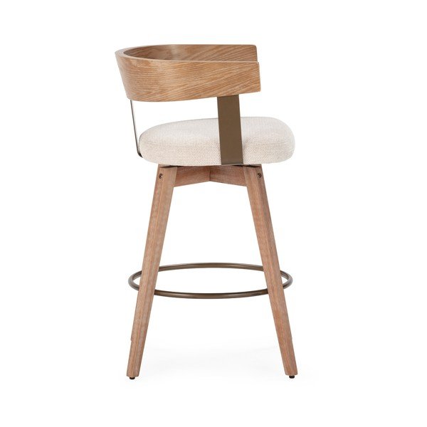 Krēmkrāsas/dabīga toņa polsterēti bāra krēsli ar roku balstiem (2 gab.) Ilia – MOME-image-4