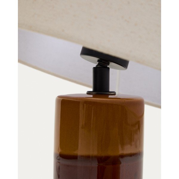 Galda lampa ar auduma abažūru (augstums 61,5 cm) Mavran – Kave Home-image-3
