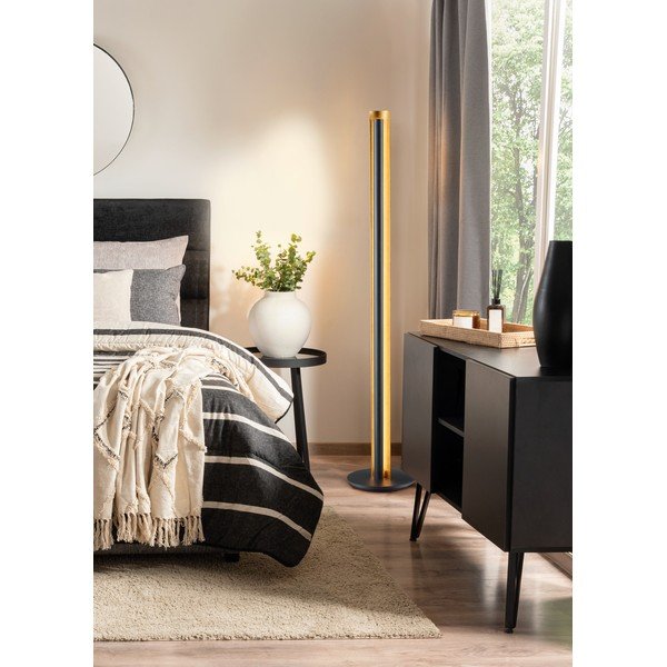 Melna LED stāvlampa ar regulējamu spilgtumu (augstums 142,5 cm) Texel – Trio-image-1