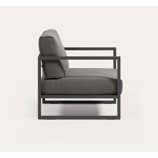 Tumši pelēks metāla dārza atpūtas krēsls Comova – Kave Home-image-2