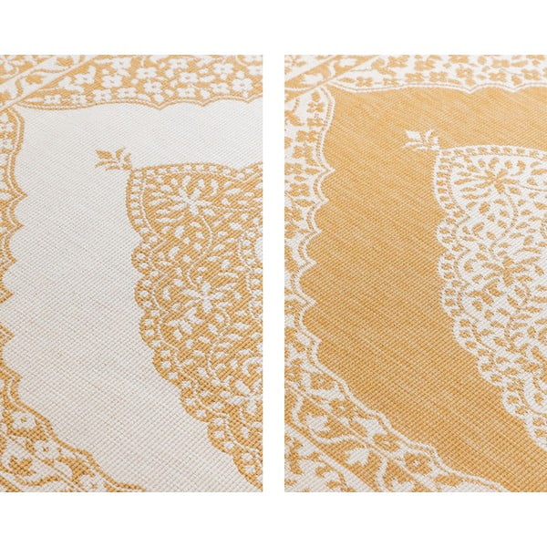 Okera dzeltens/krēmkrāsas āra paklājs 80x150 cm Gemini – Elle Decoration-image-4