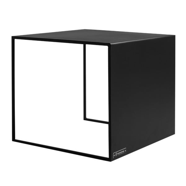 Melns sānu galds Custom Form 2Wall, 50 x 50 cm