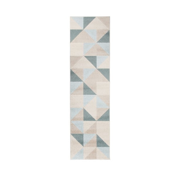 Bēšs un zils paklājs Flair Rugs Urban Triangle, 60 x 220 cm