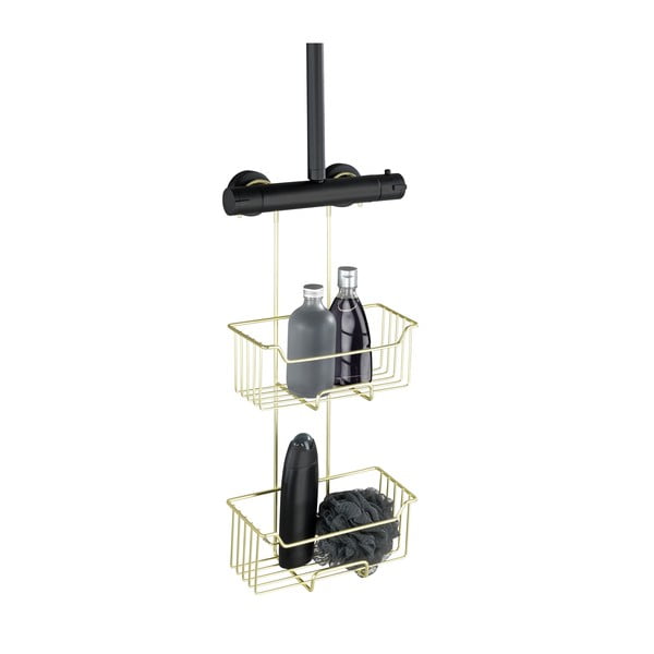 Zelta krāsas nerūsējošā tērauda piekarināms vannas istabas plaukts Milo – Wenko-image-4