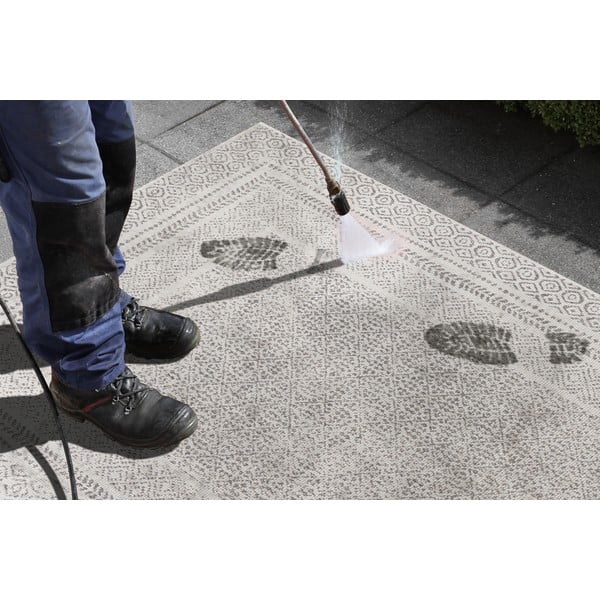 Pelēki balts āra paklājs Ragami Berlin, 80 x 250 cm-image-1