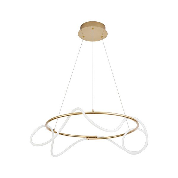 Zelta krāsas alumīnija LED piekaramā lampa ar regulējamu spilgtumu ar akrila stikla abažūru ø 70 cm Tiriac – Nova Luce