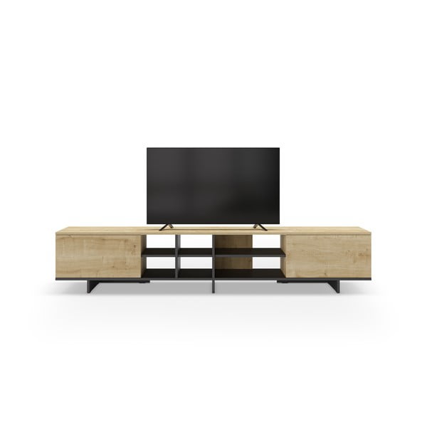 Dabīga toņa TV galdiņš ar ozolkoka imitāciju 230x44 cm Cequoia – Marckeric-image-4
