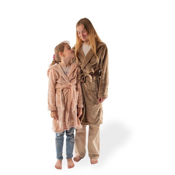 Brūns mikroplīša bērnu halāts Delux – Tiseco Home Studio-image-1