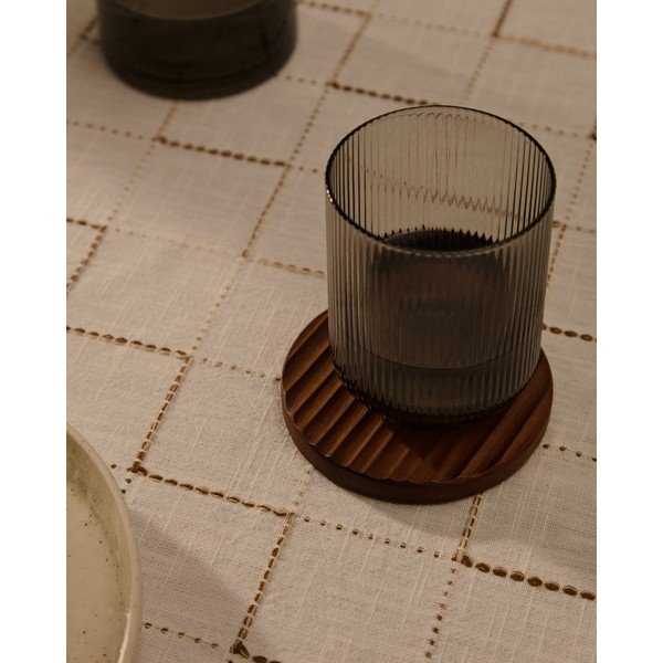 Tumša dabīga toņa koka paliktņi (4 gab.) Rommu – Kave Home-image-1