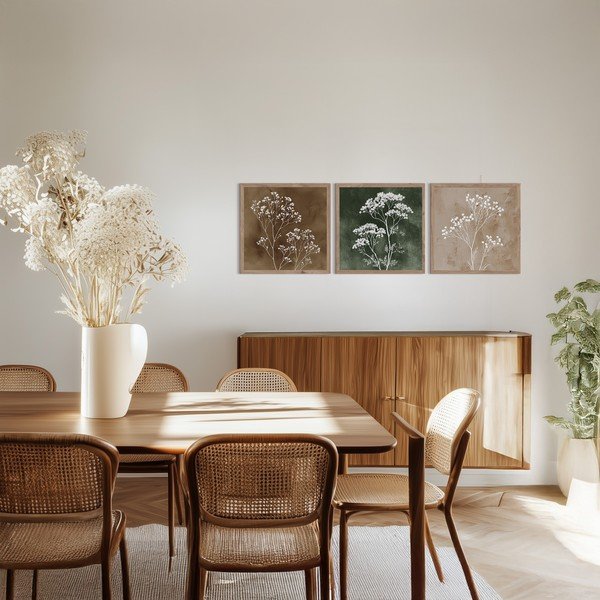 Gleznas (3 gab.) 30x30 cm Floral Imprint – Styler-image-2