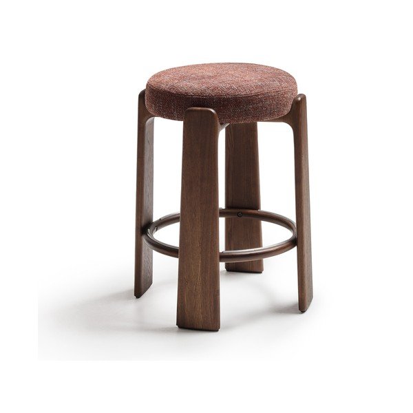 Brūna/tumša dabīga toņa oša masīvkoka bāra taburete (sēdekļa augstums 65 cm) Granite – Kave Home