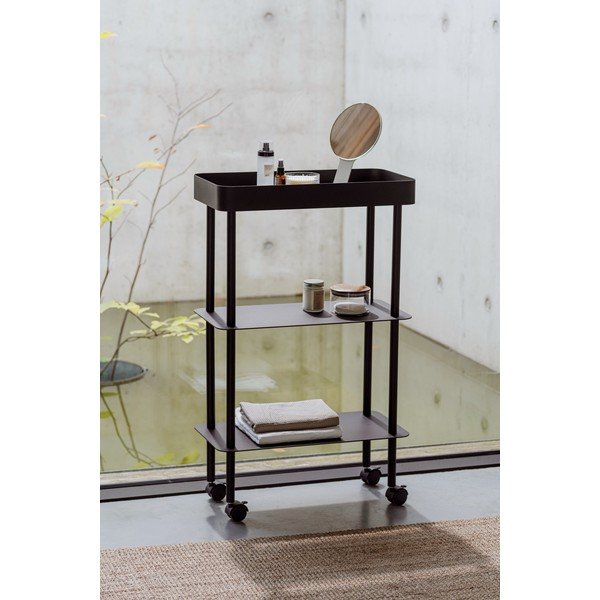 Bēšs metāla plaukts uz riteņiem 60x97x30 cm Nolle – noo.ma-image-1