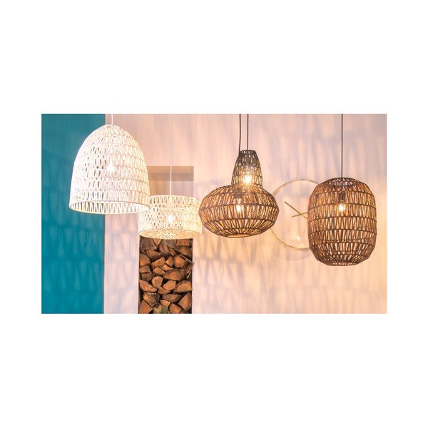 Brūna piekaramā lampa Leitmotiv Paper Rope, ⌀ 34 cm-image-1