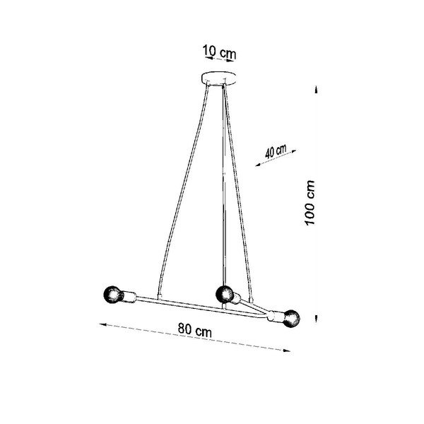 Melna piekaramā lampa 80x40 cm Latomia – Sollux-image-3
