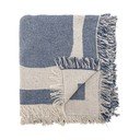 Zils/bēšs pleds no pārstrādātas kokvilnas 130x160 cm Ethan – Bloomingville