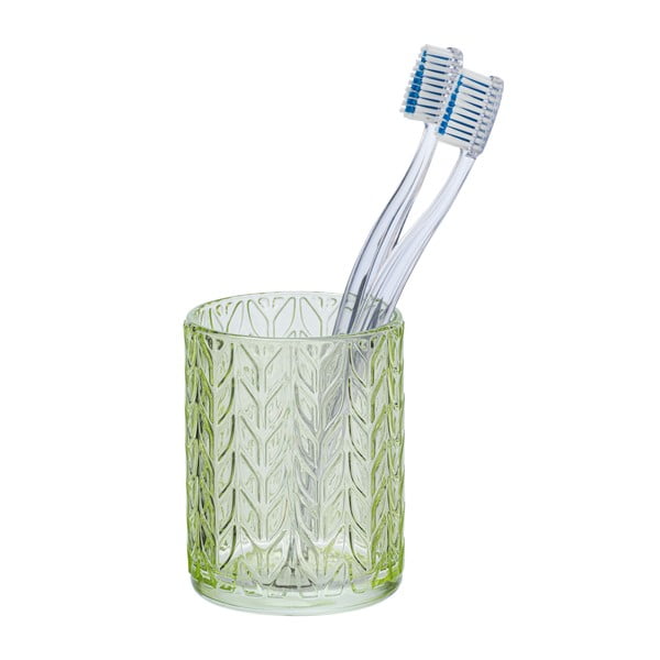Zaļa stikla krūzīte zobu birstēm Wenko Vetro-image-1