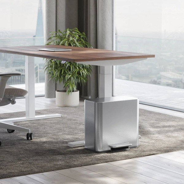 Matētas sudraba krāsas atkritumu šķirošanas/ar pedāli nerūsējošā tērauda atkritumu tvertne 15 l Dual Mini – simplehuman-image-2