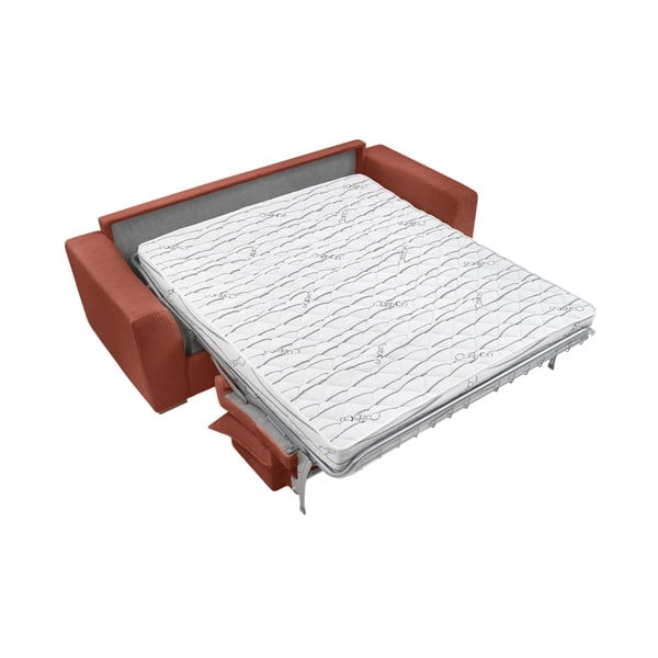 Ķieģeļu sarkans velveta salokāms dīvāns 225 cm Augustin – Bobochic Paris-image-4