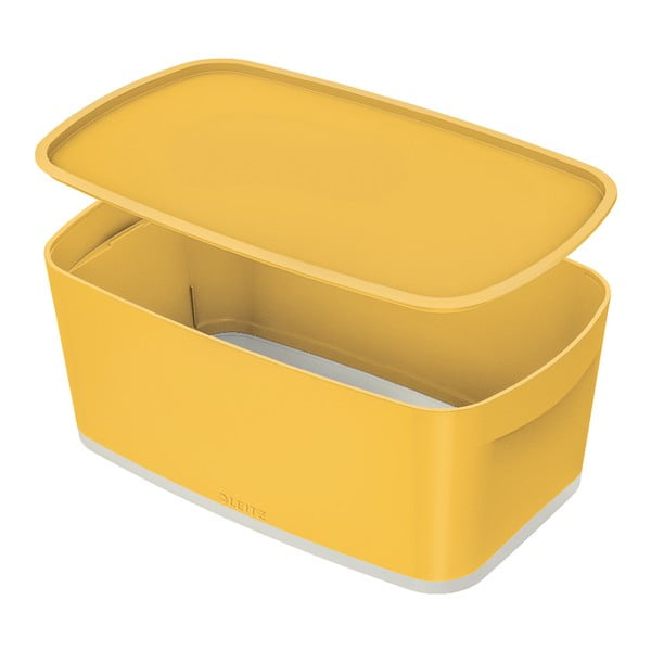 Dzeltena glabāšanas kaste ar vāku Leitz Cosy, tilpums 5 l