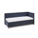 Tumši zila polsterēta stūra bērnu gulta ar veļas kasti ar redelēm 90x200 cm Fun – Meise Möbel