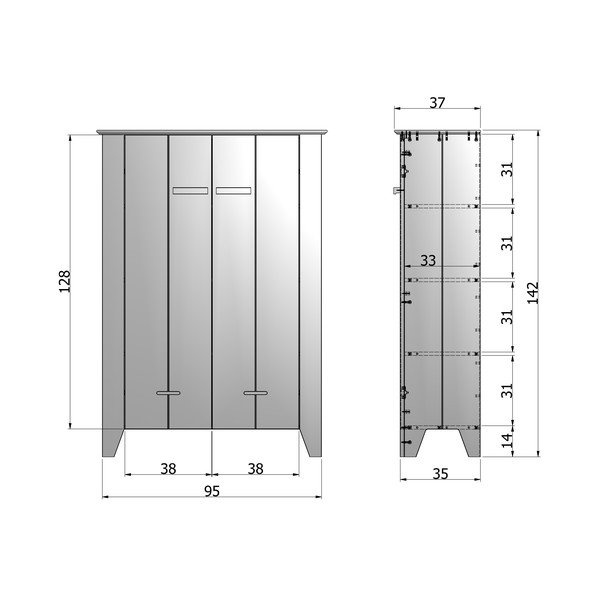 Skapis Joep Black, 142 cm-image-2