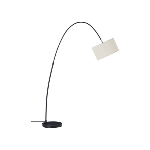 Balta/melna tekstila stāvlampa ar saliekamu konstrukciju (augstums 145 cm) Arc – Ellos Home