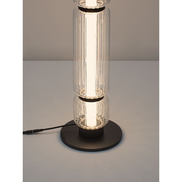 Matēti melna stikla LED stāvlampa (augstums 123 cm) Liesa – Nova Luce-image-1