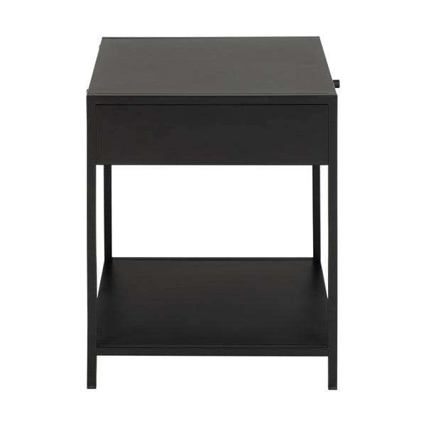 Melns metāla naktsgaldiņš ar atvilktni Actona Newcastle-image-4