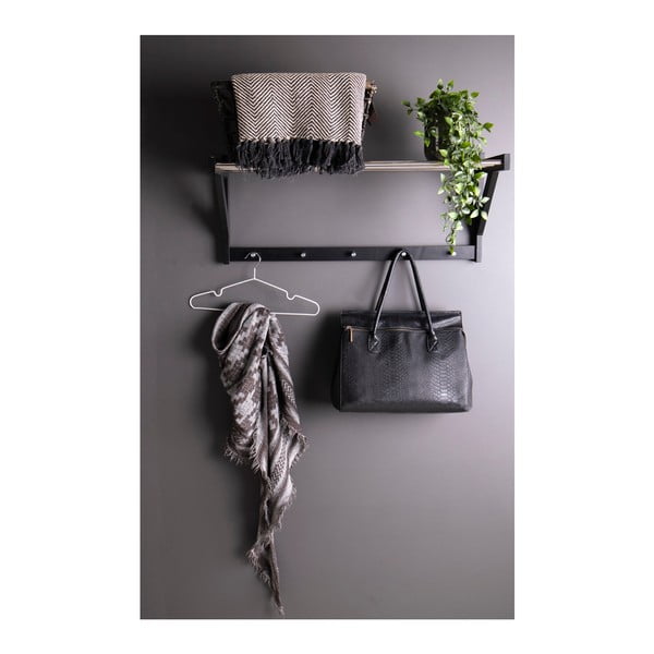 Melns sienas pakaramais no papeles koka ar plauktu Padova – House Nordic-image-3