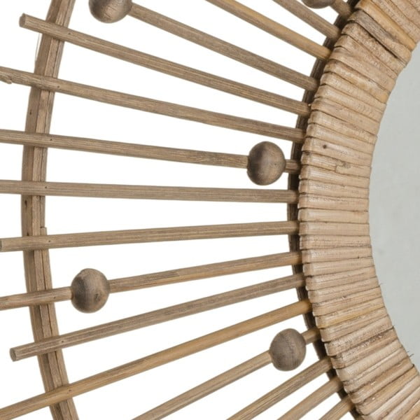 Sienas spogulis ar bambusa rāmi ø 70 cm Sol – Ixia-image-2