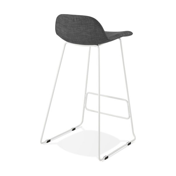Pelēks bāra krēsls ar baltām kājām Kokoon Vancouver, sēdekļa augstums 76 cm-image-3