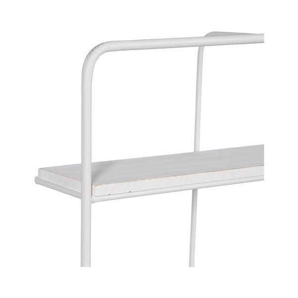 Balts daudzlīmeņu metāla sienas plaukts 51 cm – Ixia-image-2