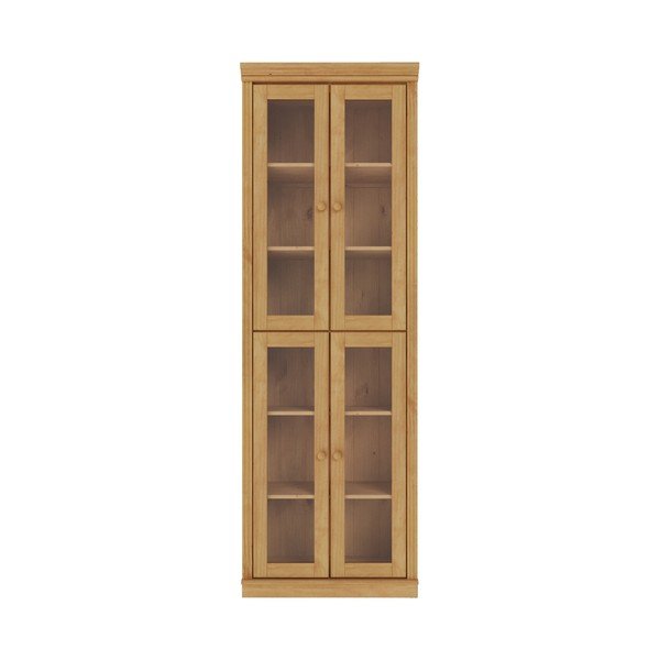 Gaiša dabīga toņa priedes masīvkoka vitrīna 74x223x37 cm Anita – Støraa