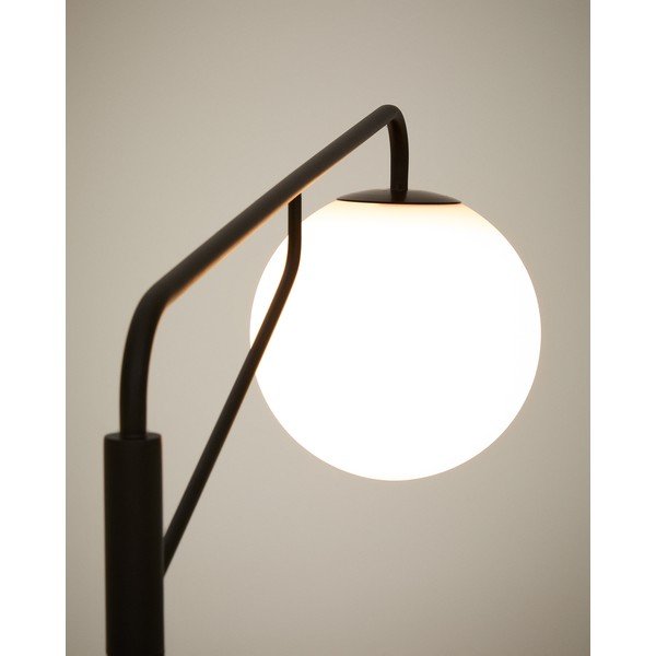 Balta/melna stāvlampa ar stikla abažūru (augstums 164 cm) Eilo – Kave Home-image-2