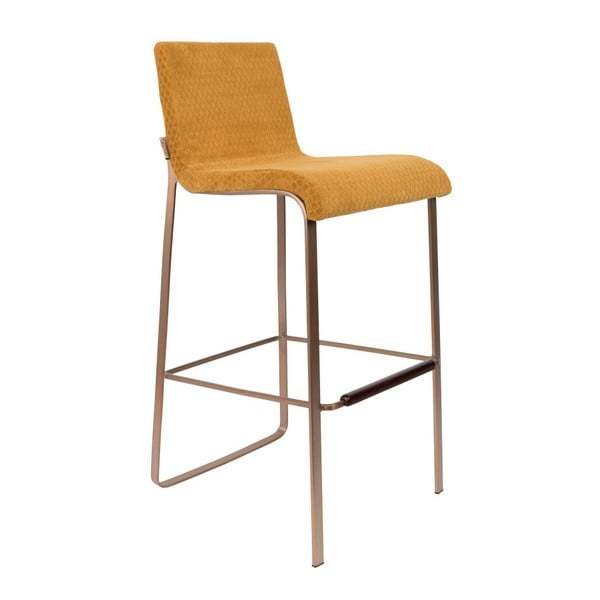 Dzeltens Dutchbone Fiore bāra krēsls, augstums 100 cm